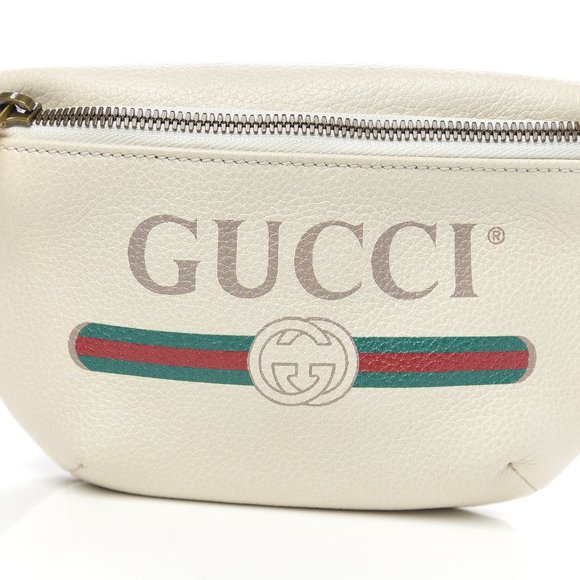 Gucci Grained Calfskin Small Print Belt Bag / Cross Body White - Picture 7 of 11